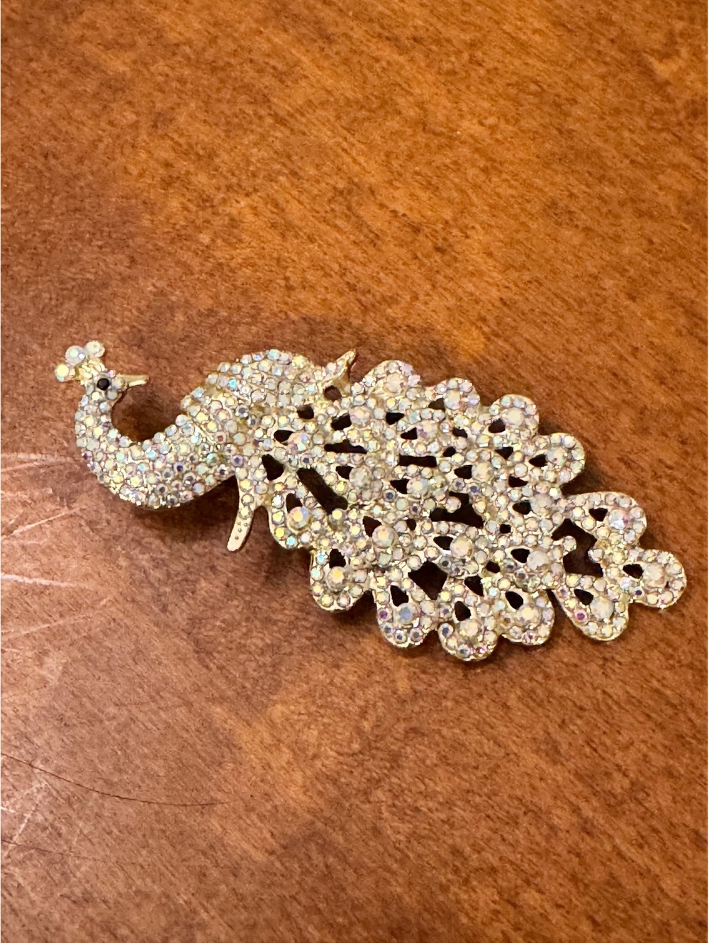 Elegant Rhinestone Peacock Brooch Pin 613